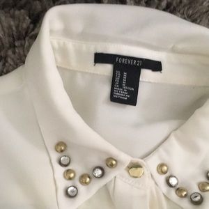 Forever 21 White Long Shirt